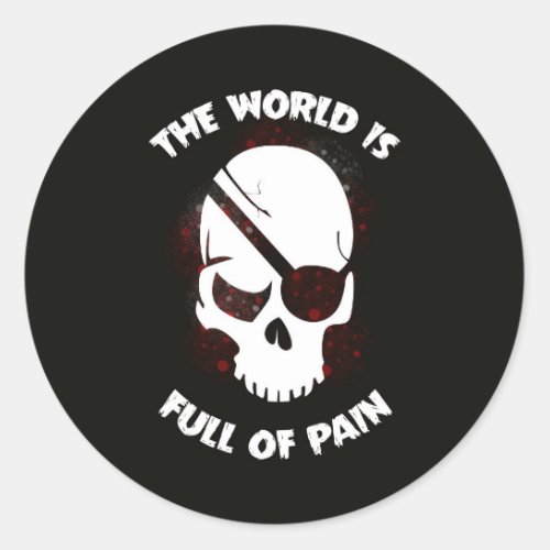 Skull Halloween Dark Black Scary Classic Round Sticker