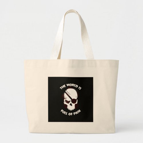 Skull Halloween Dark Black Scary Large Tote Bag