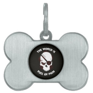 Skull Halloween Dark Black Scary Pet ID Tag