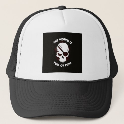 Skull Halloween Dark Black Scary Trucker Hat