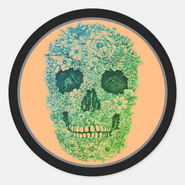 SKULL HALLOWEEN DAY OF THE DEAD STICKER (Front)