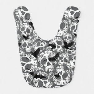 Skull Halloween Decorative Calaveras Baby Bib