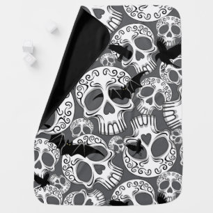 Skull Halloween Decorative Calaveras Baby Blanket