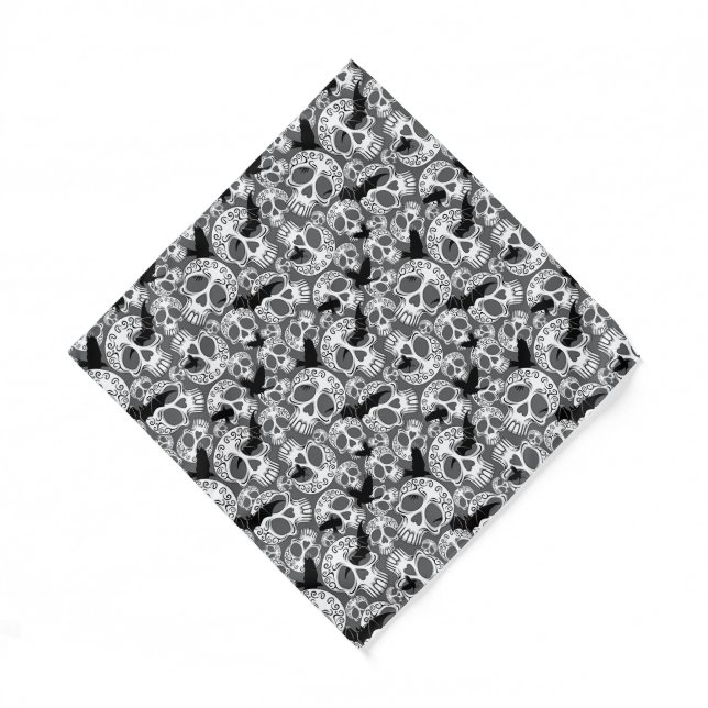 Skull Halloween Decorative Calaveras Bandana (Front)