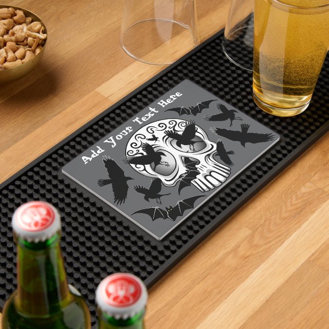 Skull Halloween Decorative Calaveras Bar Mat (Insitu (Bar 2))