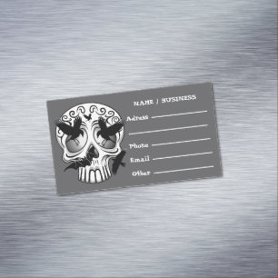 Skull Halloween Decorative Calaveras Business Card Magnet