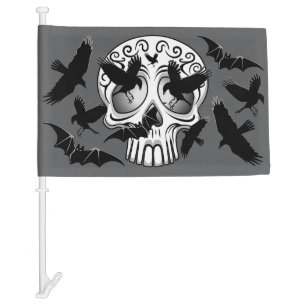 Skull Halloween Decorative Calaveras Car Flag