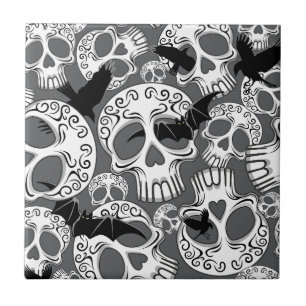 Skull Halloween Decorative Calaveras Ceramic Tile
