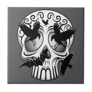 Skull Halloween Decorative Calaveras Ceramic Tile