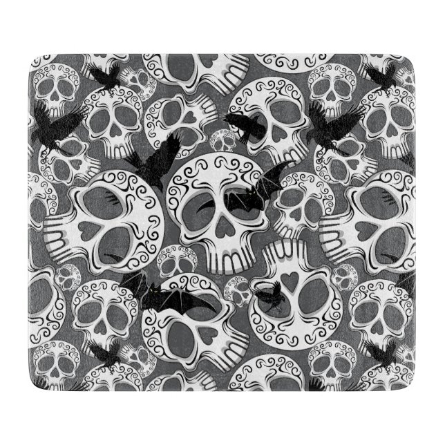 Skull Halloween Decorative Calaveras Cutting Board (Front)