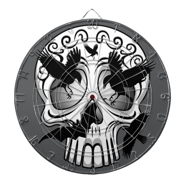 Skull Halloween Decorative Calaveras Dart Board (Front)