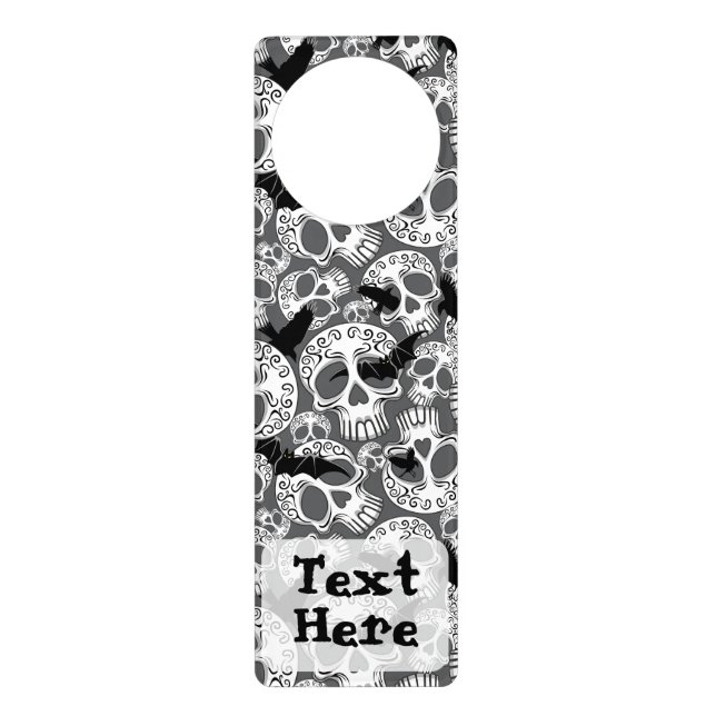 Skull Halloween Decorative Calaveras Door Hanger (Front)