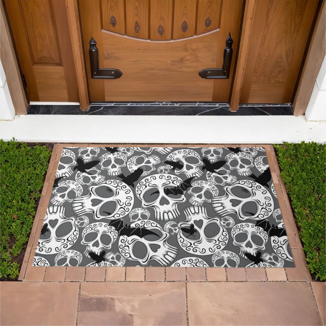 Skull Halloween Decorative Calaveras Doormat (Outdoor)