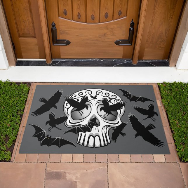 Skull Halloween Decorative Calaveras Doormat (Outdoor)