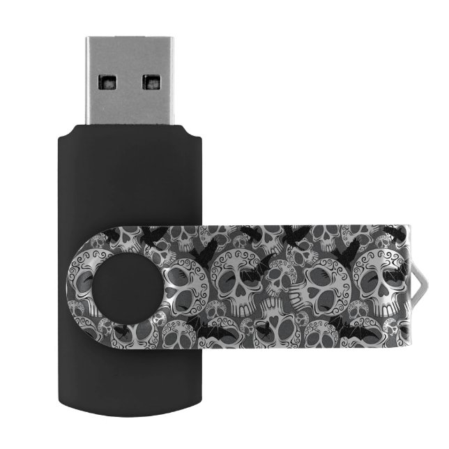 Skull Halloween Decorative Calaveras Flash Drive (Opened)