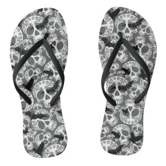 Skull Halloween Decorative Calaveras Flip Flops