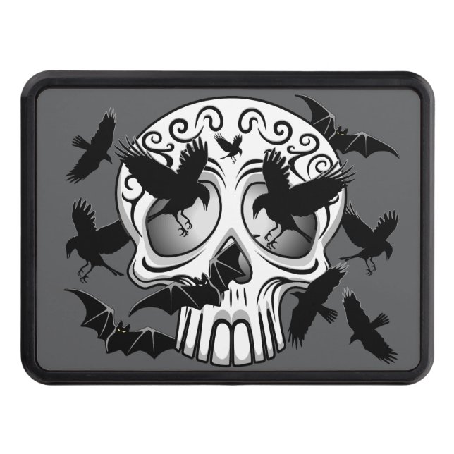 Skull Halloween Decorative Calaveras Hitch Cover (Front)