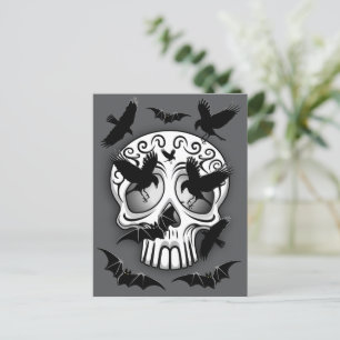 Skull Halloween Decorative Calaveras Holiday Postcard