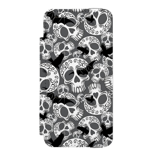 Skull Halloween Decorative Calaveras Incipio iPhone Wallet Case (Folio Front)