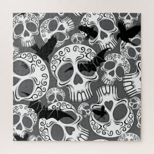 Skull Halloween Decorative Calaveras Jigsaw Puzzle