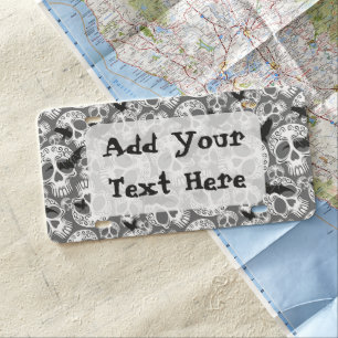 Skull Halloween Decorative Calaveras License Plate