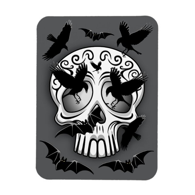 Skull Halloween Decorative Calaveras Magnet (Vertical)