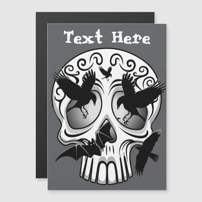 Skull Halloween Decorative Calaveras Magnetic Invitation (Front/Back)