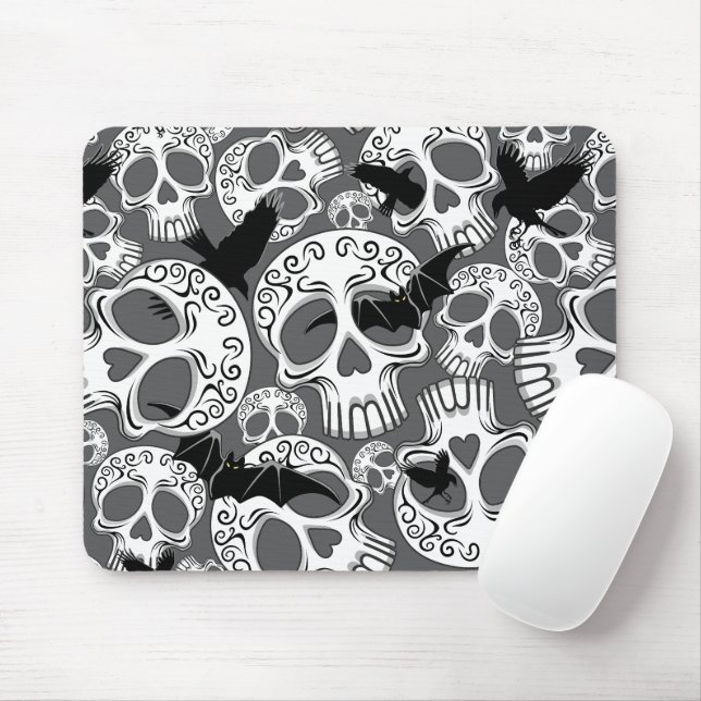 Skull Halloween Decorative Calaveras Mouse Pad (With Mouse)