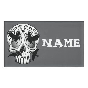 Skull Halloween Decorative Calaveras Name Tag