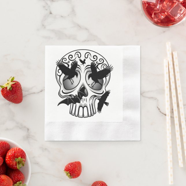 Skull Halloween Decorative Calaveras Napkins (Insitu)