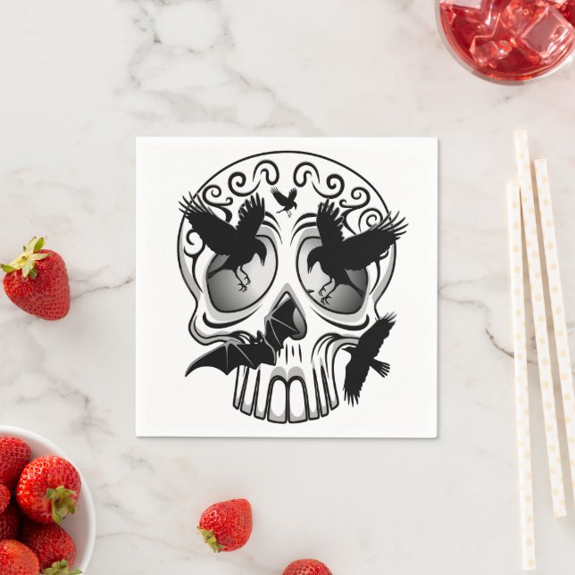 Skull Halloween Decorative Calaveras Napkins (Insitu)