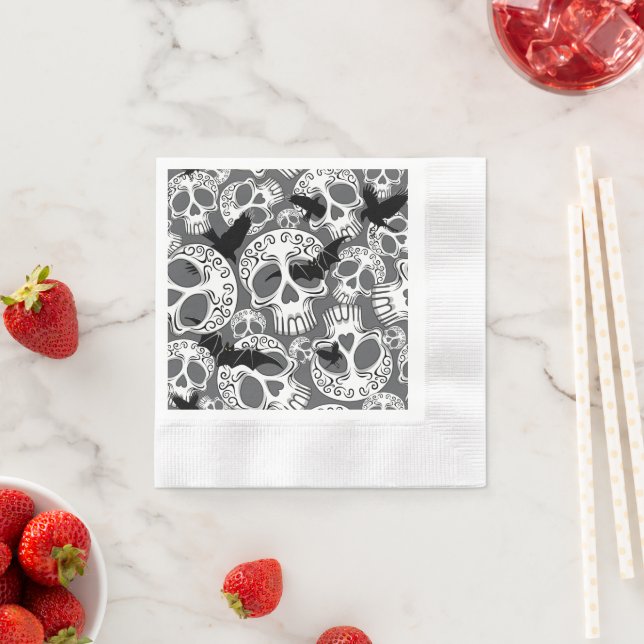 Skull Halloween Decorative Calaveras Napkins (Insitu)