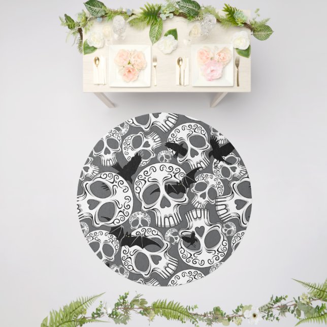 Skull Halloween Decorative Calaveras Outdoor Rug (Insitu (Wedding 2))