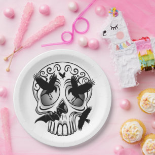 Skull Halloween Decorative Calaveras Paper Plates