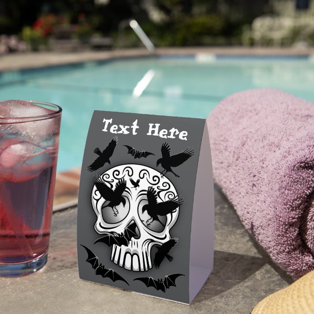 Skull Halloween Decorative Calaveras Paper Table Tent (Insitu(On Table))