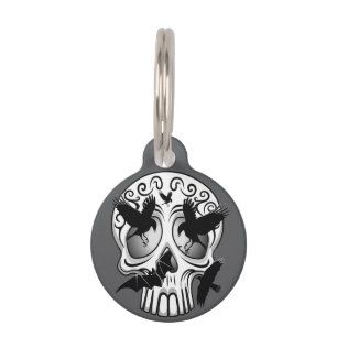 Skull Halloween Decorative Calaveras Pet ID Tag