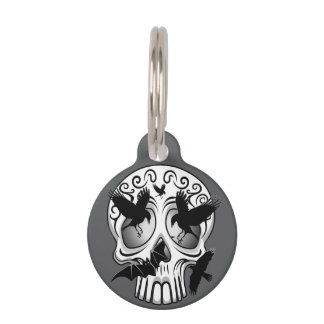 Skull Halloween Decorative Calaveras Pet ID Tag