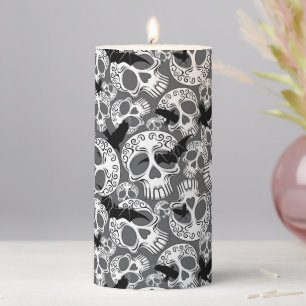 Skull Halloween Decorative Calaveras Pillar Candle