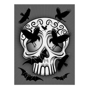 Skull Halloween Decorative Calaveras Poster