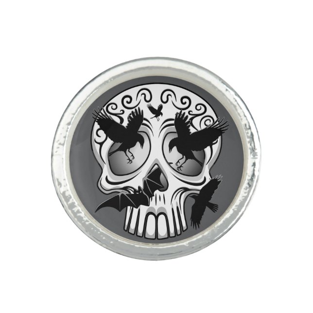 Skull Halloween Decorative Calaveras Ring (Front)