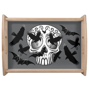 Skull Halloween Decorative Calaveras Serving Tray