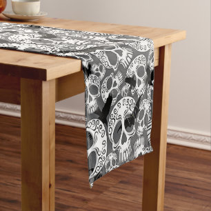 Skull Halloween Decorative Calaveras Short Table Runner