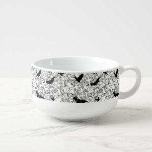 Skull Halloween Decorative Calaveras Soup Mug