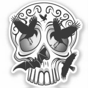 Skull Halloween Decorative Calaveras Sticker
