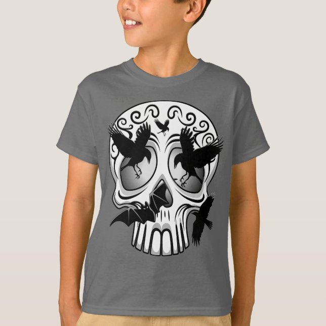 Skull Halloween Decorative Calaveras T-Shirt (Front)