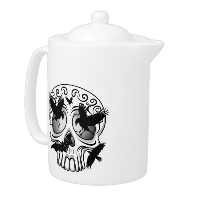 Skull Halloween Decorative Calaveras Teapot (Left)