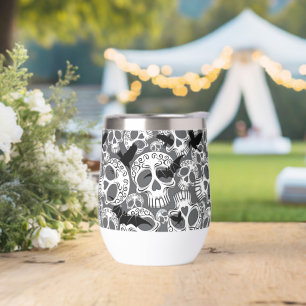 Skull Halloween Decorative Calaveras Thermal Wine Tumbler