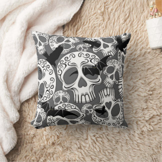 Skull Halloween Decorative Calaveras Throw Pillow