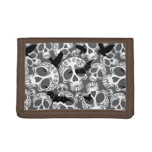 Skull Halloween Decorative Calaveras Trifold Wallet