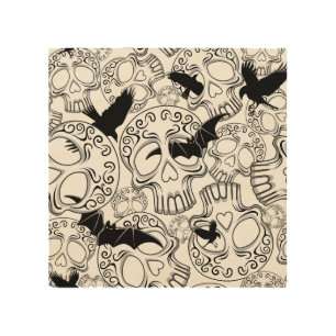 Skull Halloween Decorative Calaveras Wood Wall Art